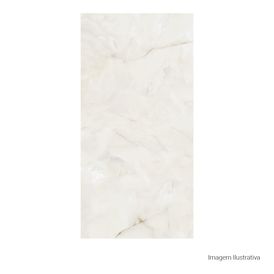 Porcelanato Polido Marmorizado 120x240cm Branco - Portinari Apollo Onix Al Pol Retificado
