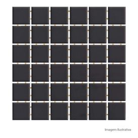 Porcelanato Monocromatico Lux 5x5cm Preto - Portinari Creare Onix Esmaltado Bold