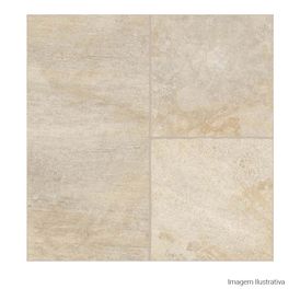 Porcelanato Pedra Hard 60x60cm Bege - Portinari Duetto Decor Be Esmaltado Bold