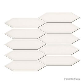 Porcelanato Decorado Lux 25,7x31,3cm Branco - Portinari Mc Six Wh Esmaltado Bold