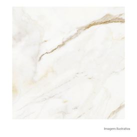 Porcelanato Polido Marmorizado 100x100cm Branco - Portinari Lumina Calacata Gd Pol Retificado