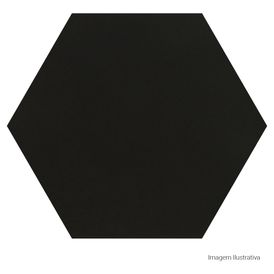 Porcelanato Monocromatico Natural 17,5x17,5cm Preto - Portinari Rima Hexa Bk Nat Esmaltado Bold