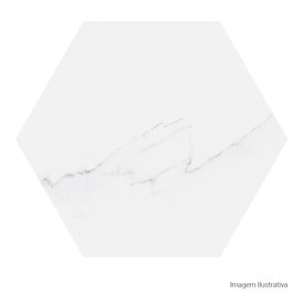 Porcelanato Marmorizado Natural 17,5x17,5cm Branco - Portinari Lumina Hexa Wh Nat Esmaltado Bold