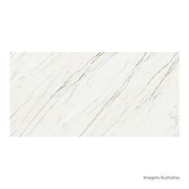 Porcelanato Polido Marmorizado 80x160cm Branco - Ceusa Veu de Noiva Wh Pol Retificado