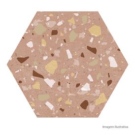 Porcelanato Decorado Natural 17,5x17,5cm Rosa - Ceusa Confete Hexa Pk Mix Nat Esmaltado Bold