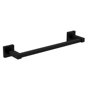 Porta Toalha Barra 30cm Quadratta Black Matte
