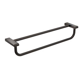 Porta Toalhas Barra Dupla 60cm Marrom Fosco