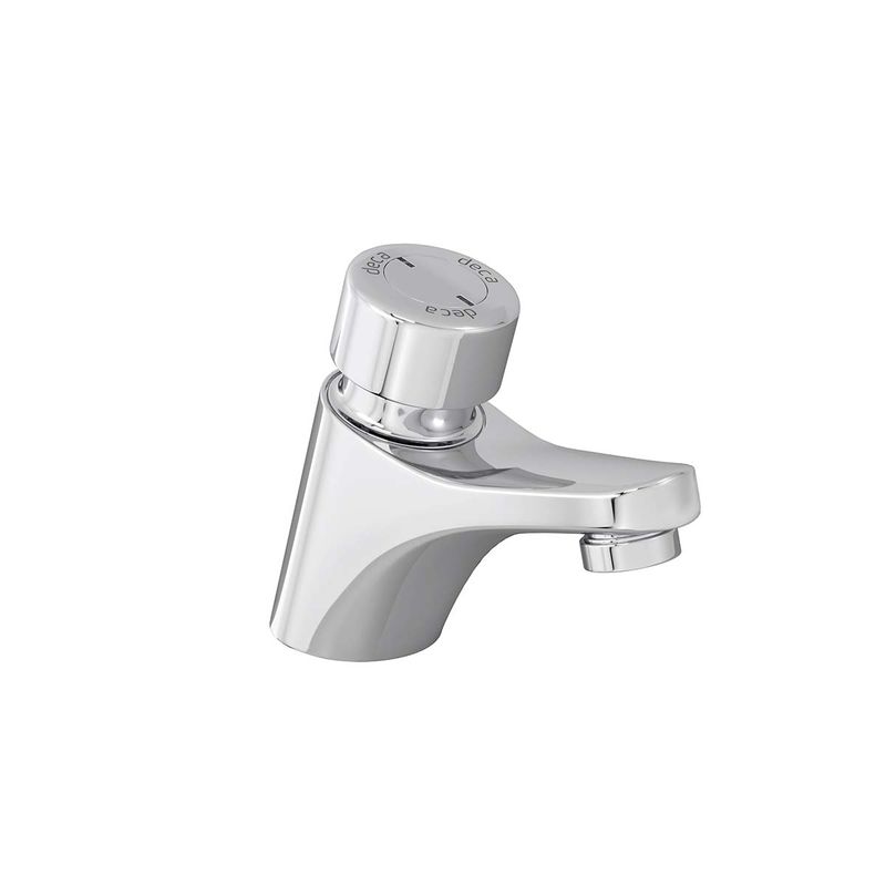 Torneira-Deca-de-Mesa-com-Fechamento-Automatico-para-Lavatorio-Decamatic-Cromado---Deca---1170.C---Fundo-Branco-Produto-Principal-SKU-posicionada-na-diagonal-direita-ou-redondo-e-produto-fechado