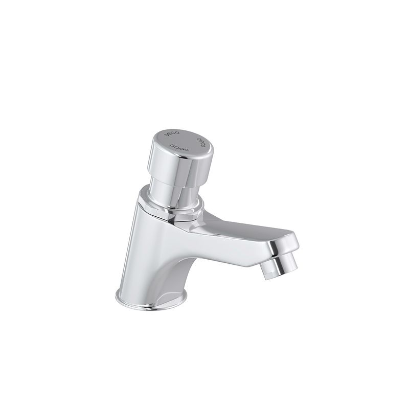 Torneira-Deca-de-Mesa-com-Fechamento-Automatico-para-Lavatorio-Decamatic-Smart-Cromado---Deca---1173.C.SMT---Fundo-Branco-Produto-Principal-SKU-posicionada-na-diagonal-direita-ou-redondo-e-produto-fechado
