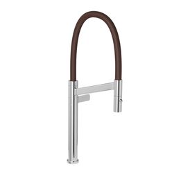 Toneira de Mesa para Cozinha Bica Alta Colore Cromado e Marrom