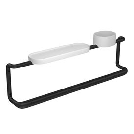 Barra de Apoio com Prateleira e Porta Objetos 70cm Black Matte