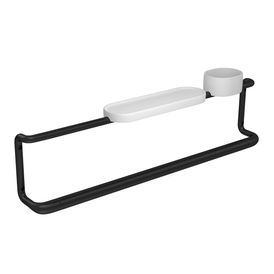 Barra de Apoio com Prateleira e Porta Objetos 80cm Black Matte