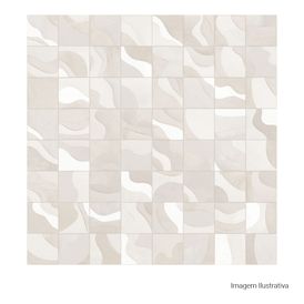 Porcelanato Decorado Mlx 120x120cm Branco - Ceusa Patch Ofw Dd Esmaltado Retificado