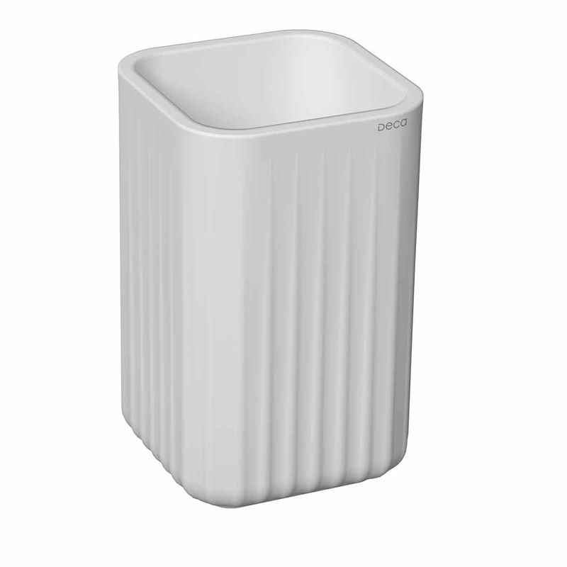 Porta-Escova-Deca-Quadrado-Senses-Branco-Fosco---Deca---1002.QUA.BRFC---Fundo-Branco-Produto-Principal-SKU-posicionada-na-diagonal-direita-ou-redondo-e-produto-fechado