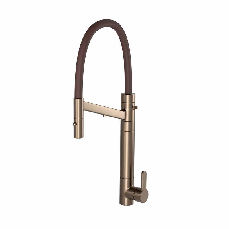 Misturador-Monocomando-Deca-de-Mesa-Bica-Alta-para-Cozinha-com-Filtro-Twin-Colore-Corten-e-Marrom---Deca---2241.CT.MT.MR---Fundo-Branco-Produto-Principal-SKU-posicionada-na-diagonal-esquerda