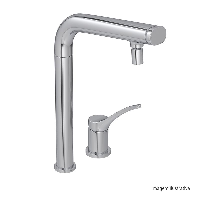 Misturador-Monocomando-Deca-de-Mesa-Bica-Alta-para-Cozinha-Click-com-Acionamento-Wave-You-Cromado---Deca---2291.C.01---Fundo-Branco-Produto-Principal-SKU-posicionada-na-diagonal-direita-ou-redondo-e-produto-fechado