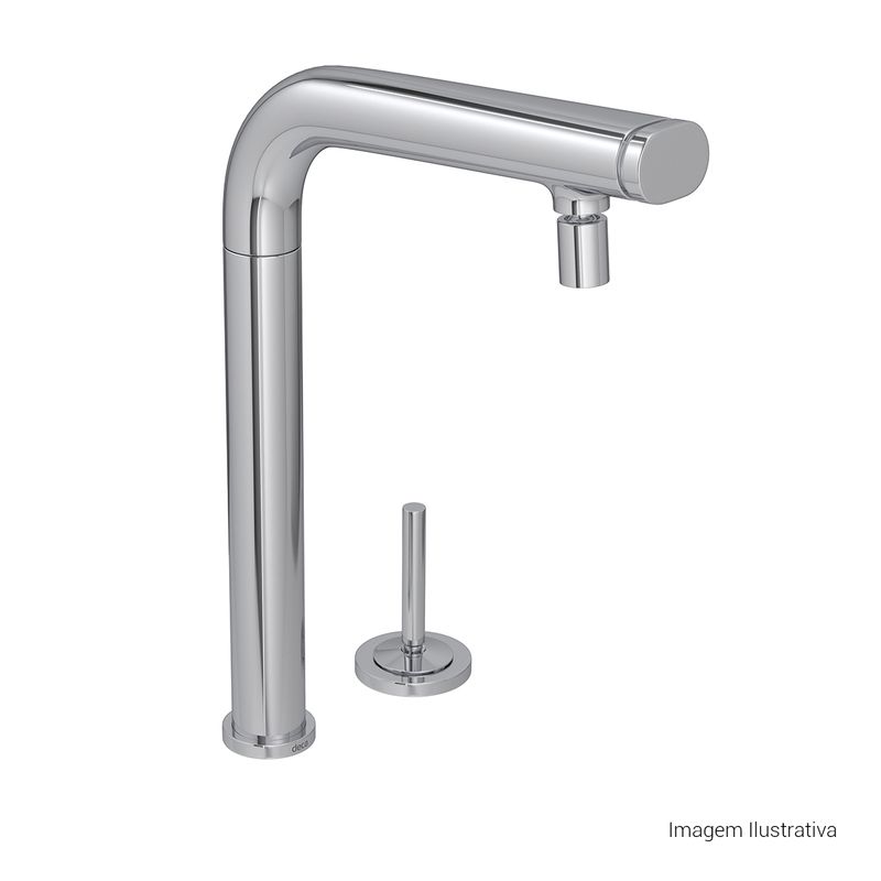 Misturador-Monocomando-Deca-de-Mesa-Bica-Alta-para-Cozinha-Click-com-Acionamento-Joystick-You-Cromado---Deca---2291.C.03---Fundo-Branco-Produto-Principal-SKU-posicionada-na-diagonal-direita-ou-redondo-e-produto-fechado