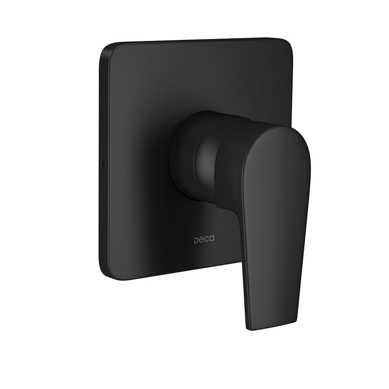 Acabamento-para-Monocomando-Deca-de-Chuveiro-para-Alta-e-Baixa-Pressao-Level-Black-Matte---Deca---4993.BL26.CHU.MT---Fundo-Branco-Produto-Principal-SKU-posicionada-na-diagonal-direita-ou-redondo-e-produto-fechado