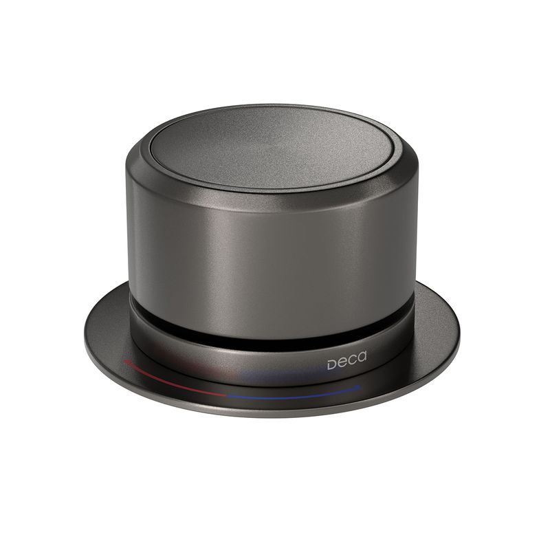 Acionamento-para-Monocomando-Deca-de-Mesa-para-Cozinha-Redondo-You-Dark-Antracite---Deca---4990.GF104.MT---Fundo-Branco-Produto-Principal-SKU-posicionada-na-diagonal-direita-ou-redondo-e-produto-fechado