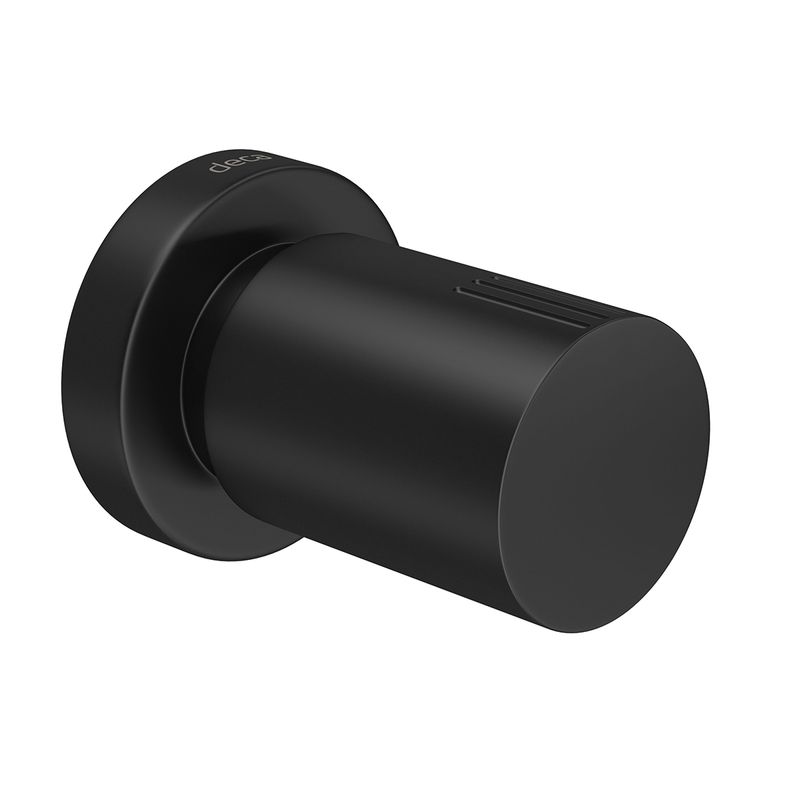 Acabamento-para-Registro-de-Pressao-Deca-1-2--e-3-4--com-Mecanismo-1-2-Volta-Arthur-Casas-Black-Matte---Deca---4916.BL101.PQ.MT---Fundo-Branco-Produto-Principal-SKU-posicionada-na-diagonal-direita-ou-redondo-e-produto-fechado