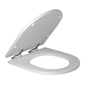 Assento Deca em Poliéster Slow Close com Microban para Bacias Carrara Duna Level Lk Nuova Branco e Cromado