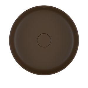 Cuba Redonda de Apoio 40cm Marrom Fosco