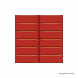 Porcelanato Monocromatico Lux 8x25cm Vermelho - Portinari Bella Vita Rd Bold
