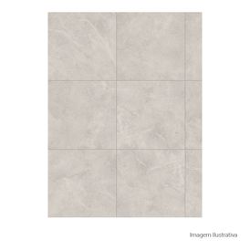 Porcelanato Polido Marmorizado 90x90cm Cinza - Portinari Palazzo Marble Gr Pol Pietra Prime Retificado
