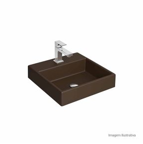 Cuba-de-Apoio-Deca-com-Mesa-Quadrada-Marrom-Fosco---Deca---L.73.22---Fundo-Branco-Produto-com-item-complementar-posicionada-na-diagonal-direita-e-fechado-ou-produto-redondo