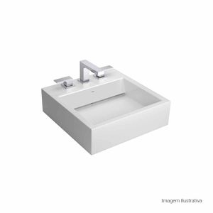 Cuba de Apoio Deca com Mesa e Válvula Oculta Quadrada Branco