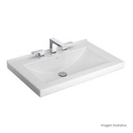 Cuba de Apoio/sobrepor Deca Côncava com Mesa Retangular Branco
