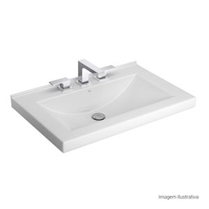 Cuba de Apoio/sobrepor Deca Côncava com Mesa Retangular Branco