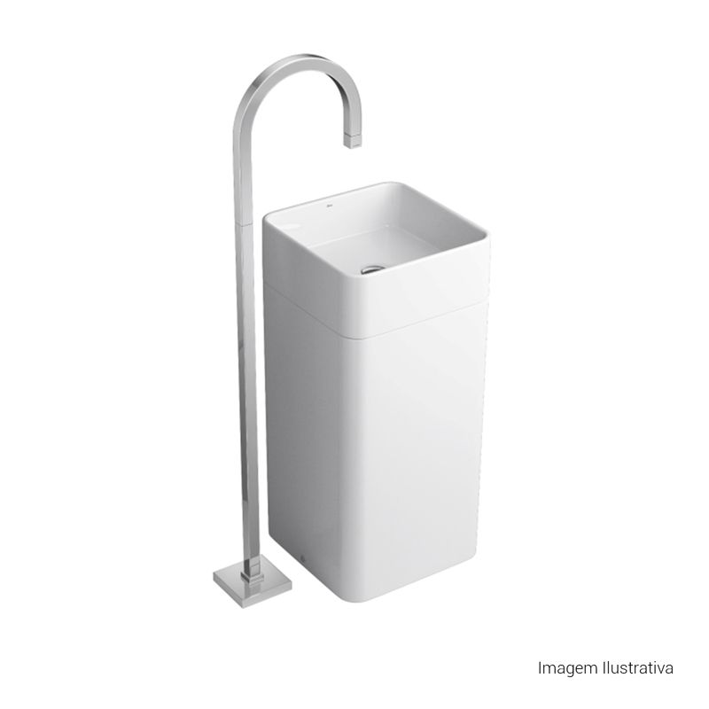 Cuba-de-Piso-Deca-Quadrada-Branco---Deca---LC.26.17---Fundo-Branco-Produto-com-item-complementar-posicionada-na-diagonal-direita-e-fechado-ou-produto-redondo