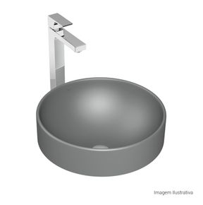 Cuba-de-Sobrepor-Deca-Redonda-Cinza-Fosco---Deca---L.1050.86---Fundo-Branco-Produto-com-item-complementar-posicionada-na-diagonal-direita-e-fechado-ou-produto-redondo