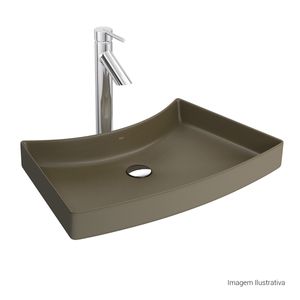 Cuba de Sobrepor com Mesa Posterior Marrom Fosco