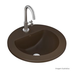 Cuba-de-Sobrepor-Deca-com-Mesa-Redonda-Marrom-Fosco---Deca---L.1272.22---Fundo-Branco-Produto-com-item-complementar-posicionada-na-diagonal-direita-e-fechado-ou-produto-redondo