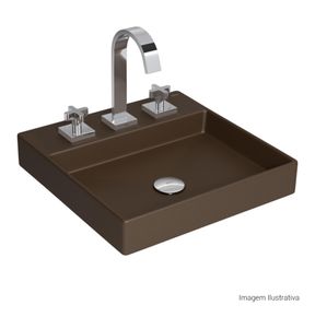 Cuba-de-Sobrepor-Deca-com-Mesa-Quadrada-Marrom-Fosco---Deca---L.129.22---Fundo-Branco-Produto-com-item-complementar-posicionada-na-diagonal-direita-e-fechado-ou-produto-redondo