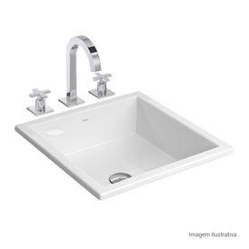 Cuba de Sobrepor Quadrada Deca 41x41cm Branco Linha L