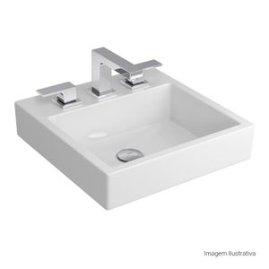 Cuba de Sobrepor Deca com Mesa Quadrada Branco