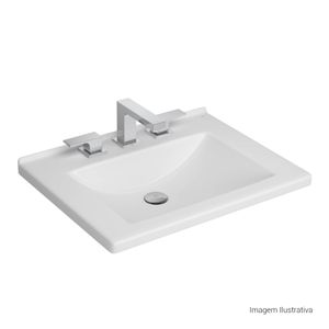 Cuba de Sobrepor Deca com Mesa Retangular Branco