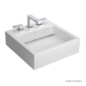 Cuba Suspensa Deca com Mesa e Válvula Oculta Quadrada Branco