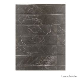 Porcelanato Acetinado Marmorizado 30x120cm Cinza - Portinari Lumina Decor Dgr Act Esmaltado Retificado