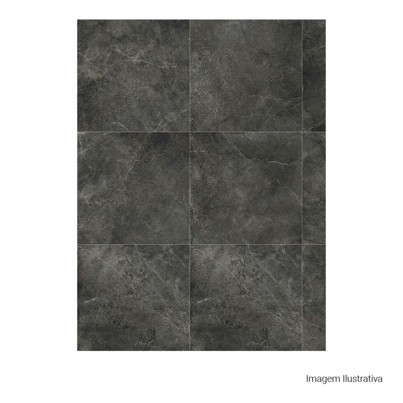 Porcelanato-Cement-Stone-Hard-Black-90x90cm-Ret---Portinari---6061121A---Fundo-Branco-Produto-com-item-complementar-Quadrado-ou-Horizontal