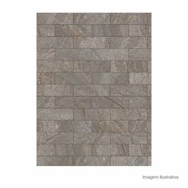 Porcelanato Decorado Matte 7,7x24cm Cinza - Portinari My Bricks Stone Gr Esmaltado Bold