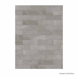 Porcelanato Decorado Matte 7,7x24cm Cinza - Portinari My Bricks Cement Sgr Esmaltado Bold