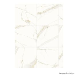 Porcelanato Marmorizado Natural 90x90cm Branco - Portinari Opera Wh Nat Esmaltado Retificado