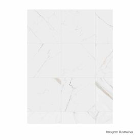 Porcelanato Acetinado Marmorizado 60x60cm Branco - Portinari Calacata Classico Hd Wh Act Esmaltado Retificado