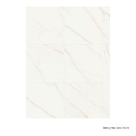 Porcelanato Marmorizado Natural 90x90cm Branco - Portinari Opera Covelano Nat Esmaltado Retificado