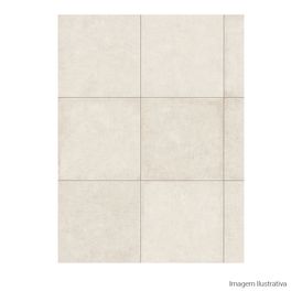 Porcelanato Acetinado Cimentício 90x90cm Branco - Portinari Detroit Ofw Act Esmaltado Retificado