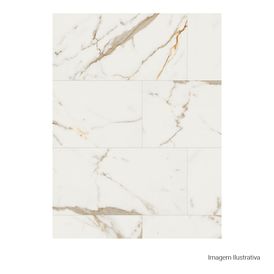 Porcelanato Polido Marmorizado 60x120cm Branco - Portinari Canova Calacata Wh Pol Retificado